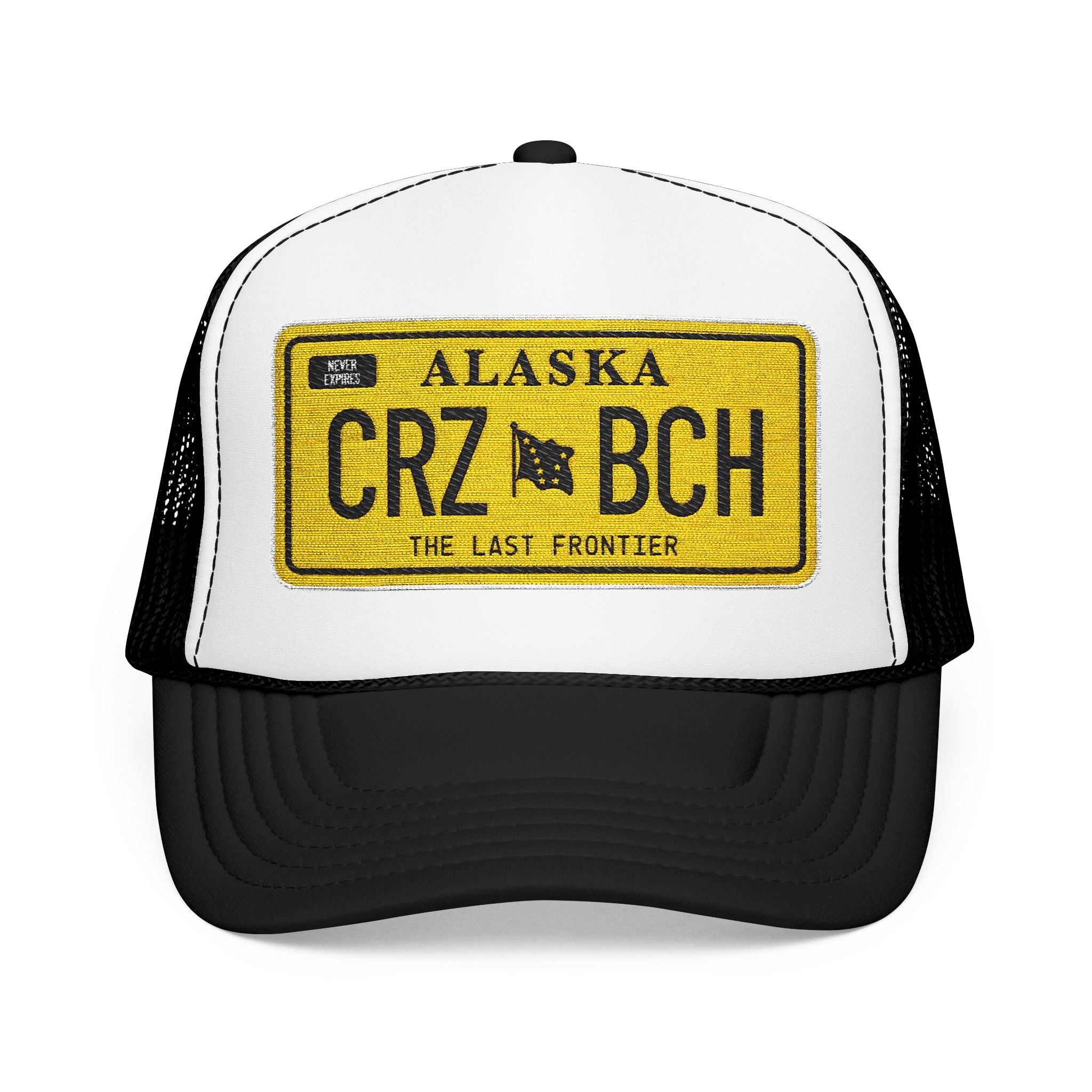 Crazy Bitch - Gold Plate Foam Trucker Hat w/ Embroidered Patch - BitchGear™