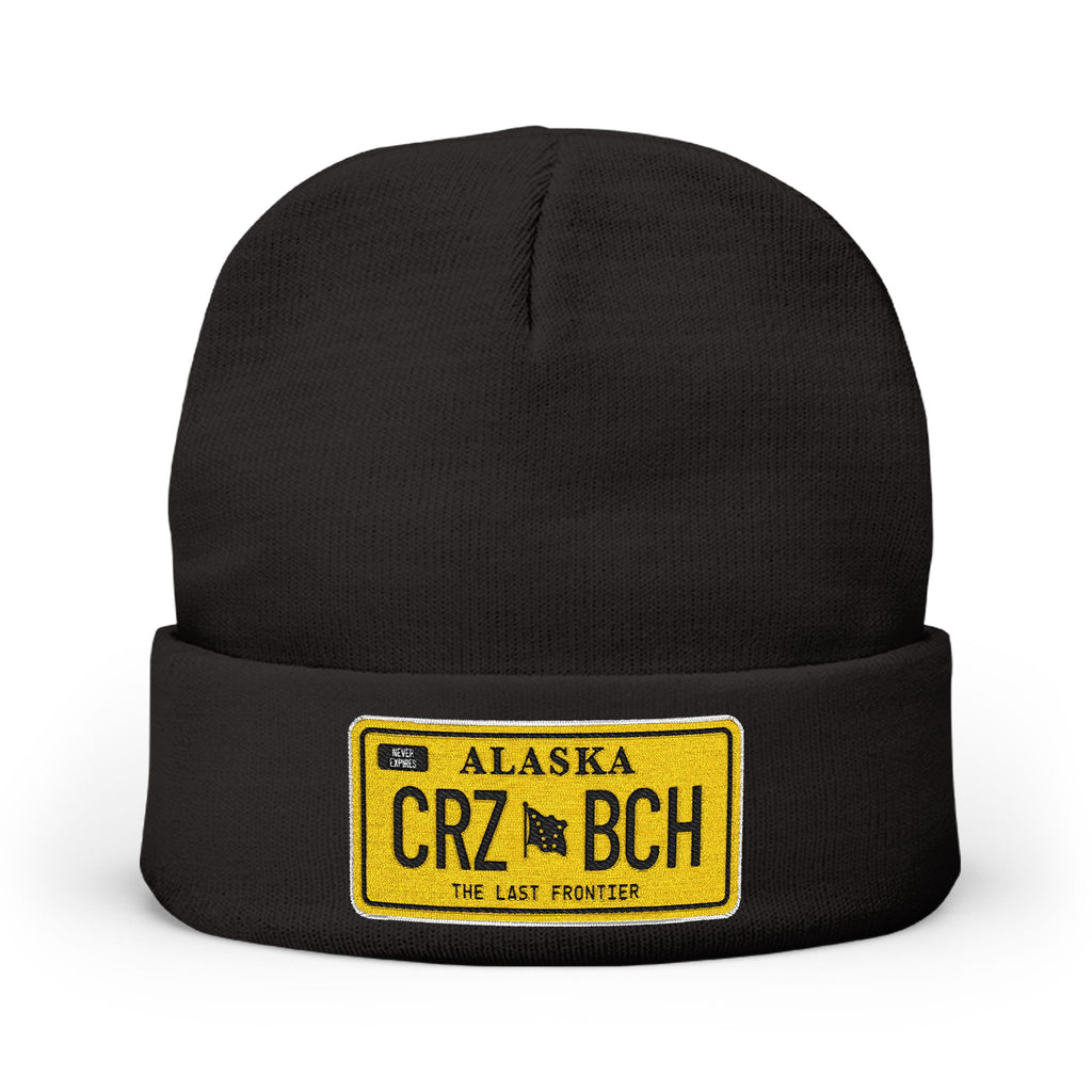 Crazy Bitch Plate - Embroidered Knit Beanie