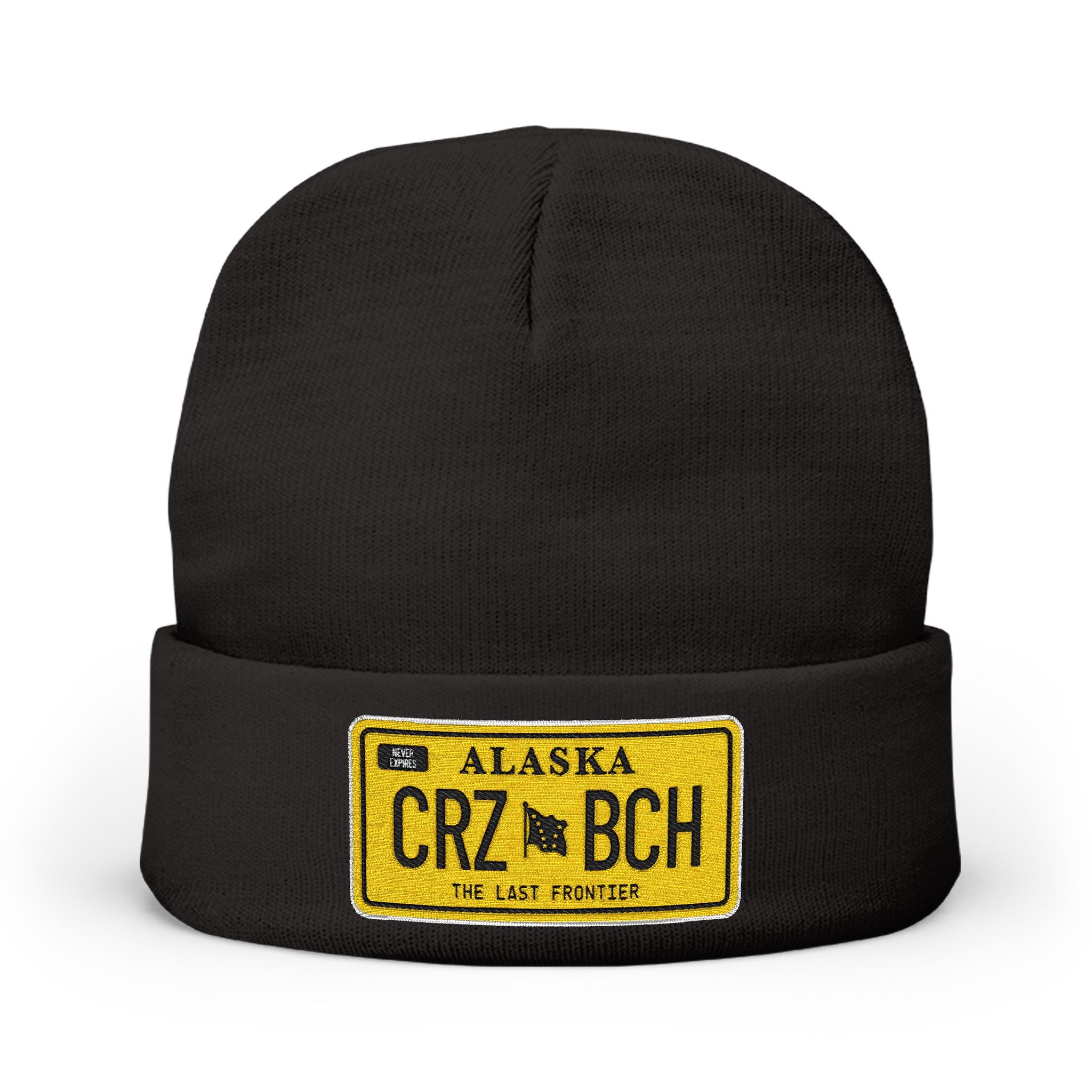 Crazy Bitch Plate - Embroidered Knit Beanie