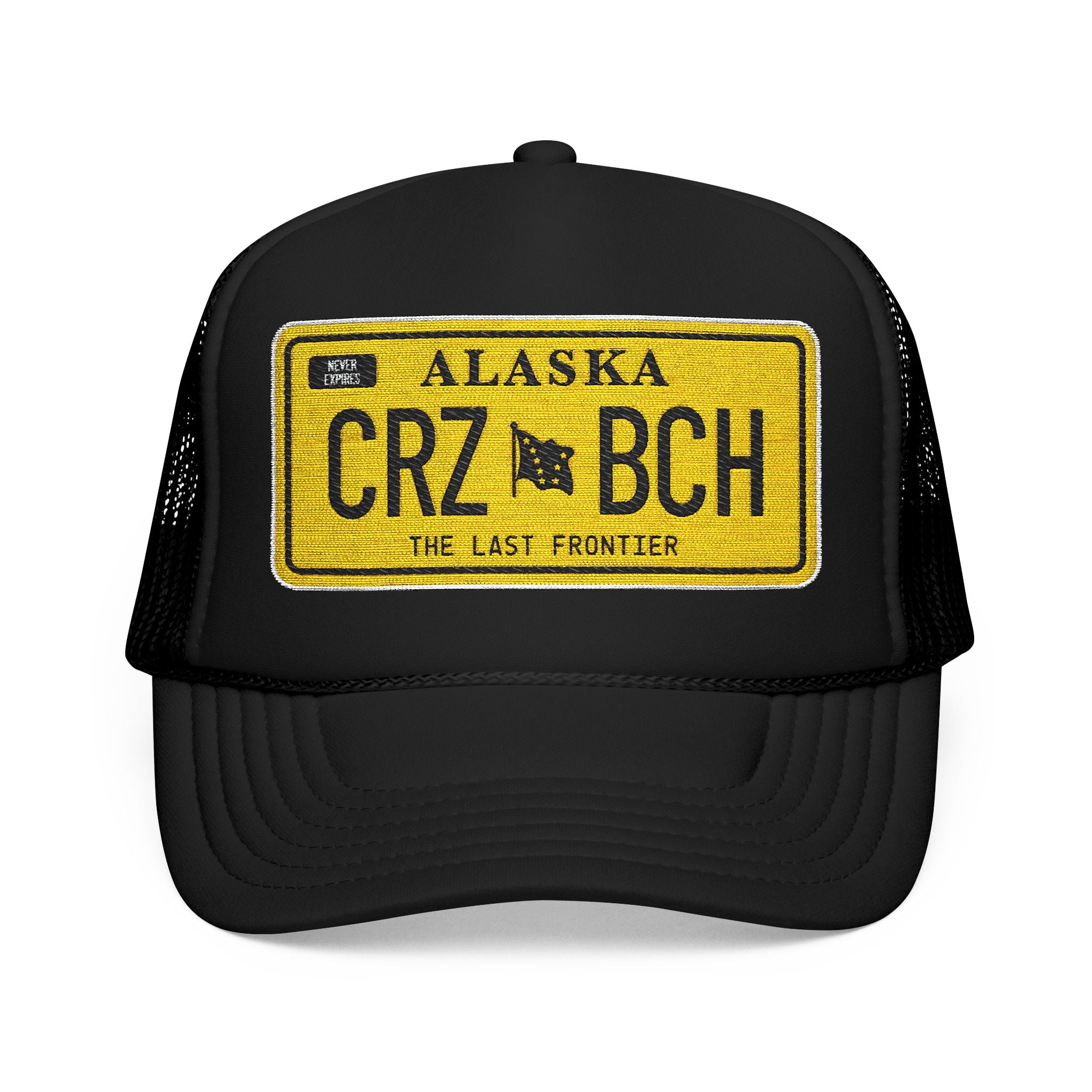 Crazy Bitch - Gold Plate Foam Trucker Hat w/ Embroidered Patch - BitchGear™