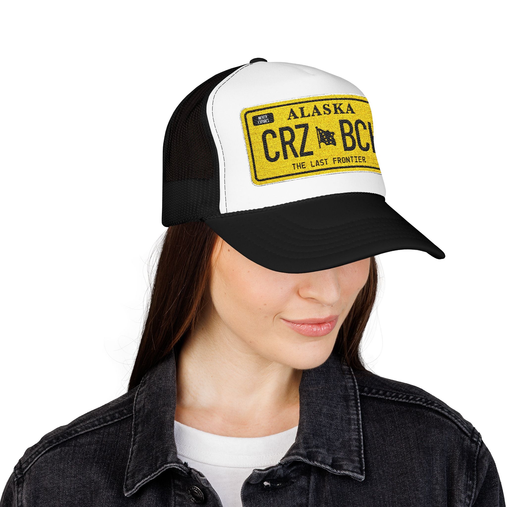 Crazy Bitch - Gold Plate Foam Trucker Hat w/ Embroidered Patch - BitchGear™