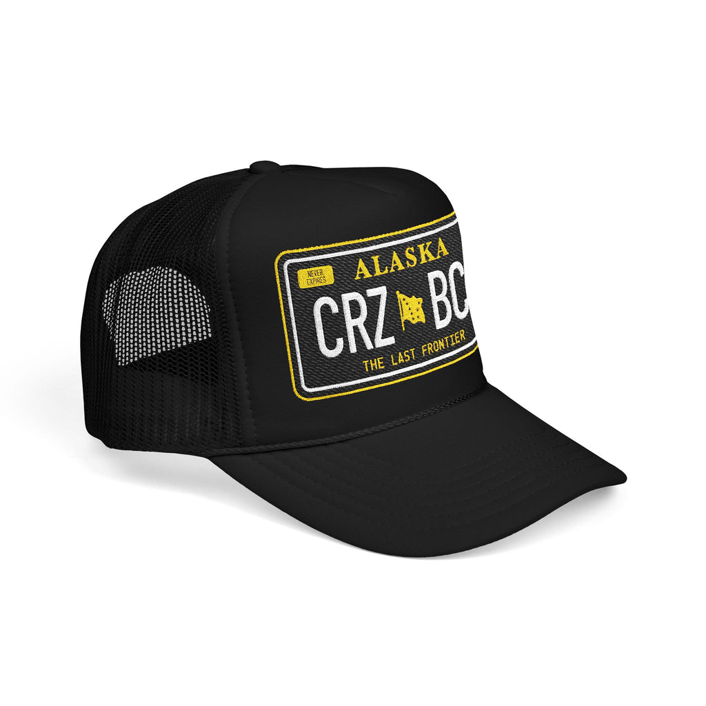 Crazy Bitch - Black Plate - Foam Trucker Hat w/ Embroidered Patch - BitchGear™