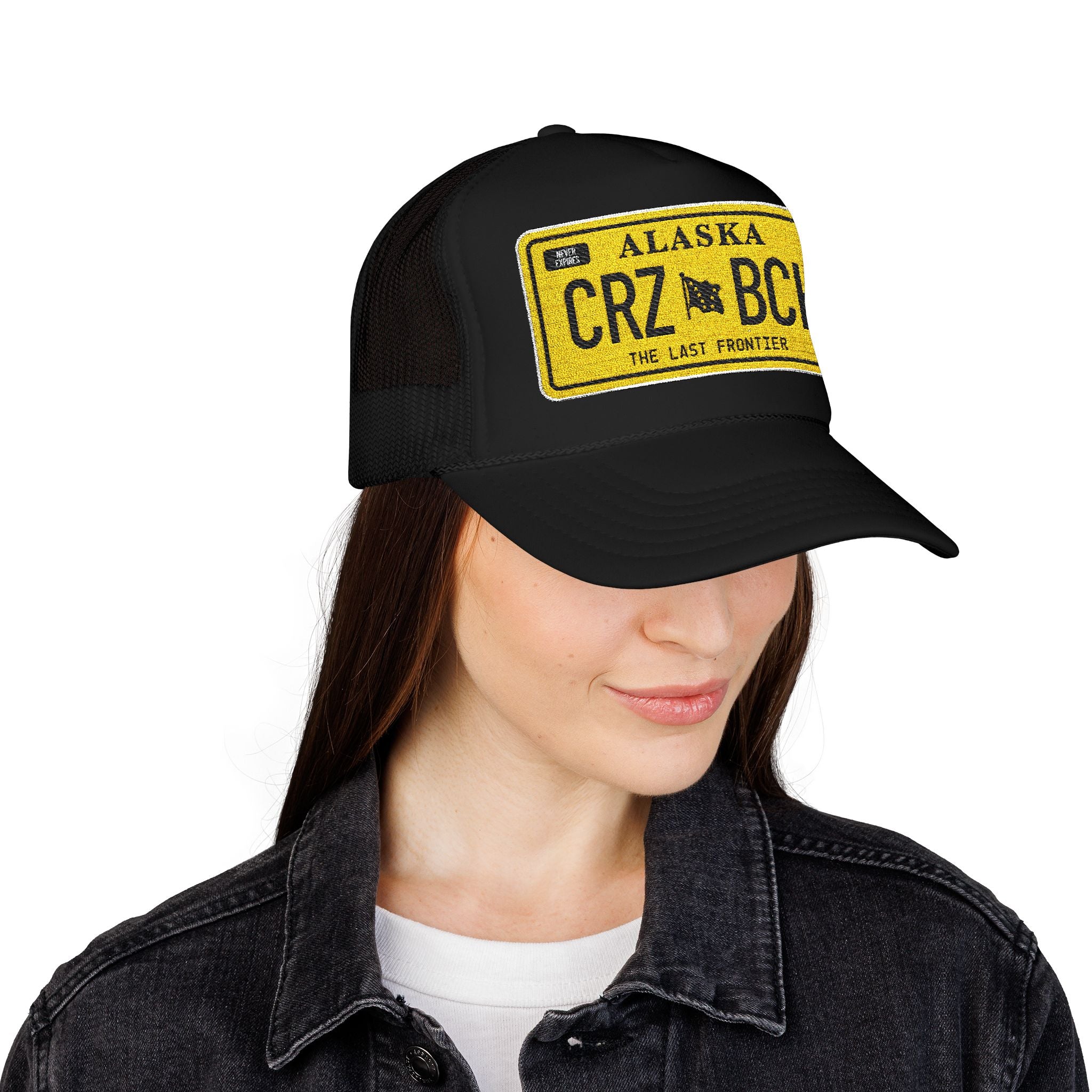 Crazy Bitch - Gold Plate Foam Trucker Hat w/ Embroidered Patch - BitchGear™