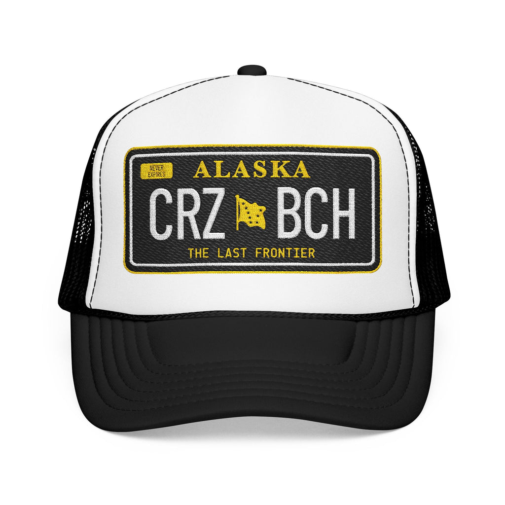 Crazy Bitch - Black Plate - Foam Trucker Hat w/ Embroidered Patch - BitchGear™