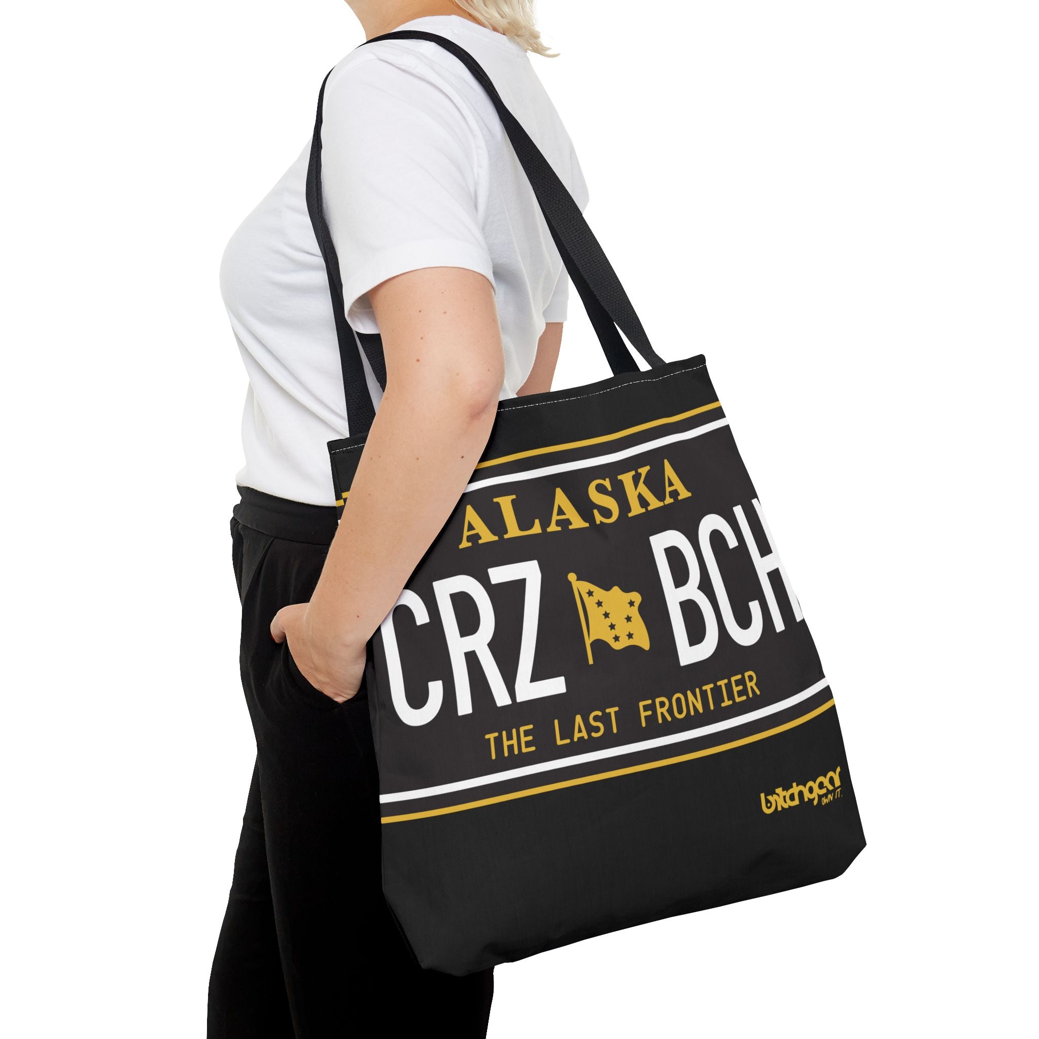 Crazy Bitch - Gold Plate Canvas Tote Bag - Bitchgear™