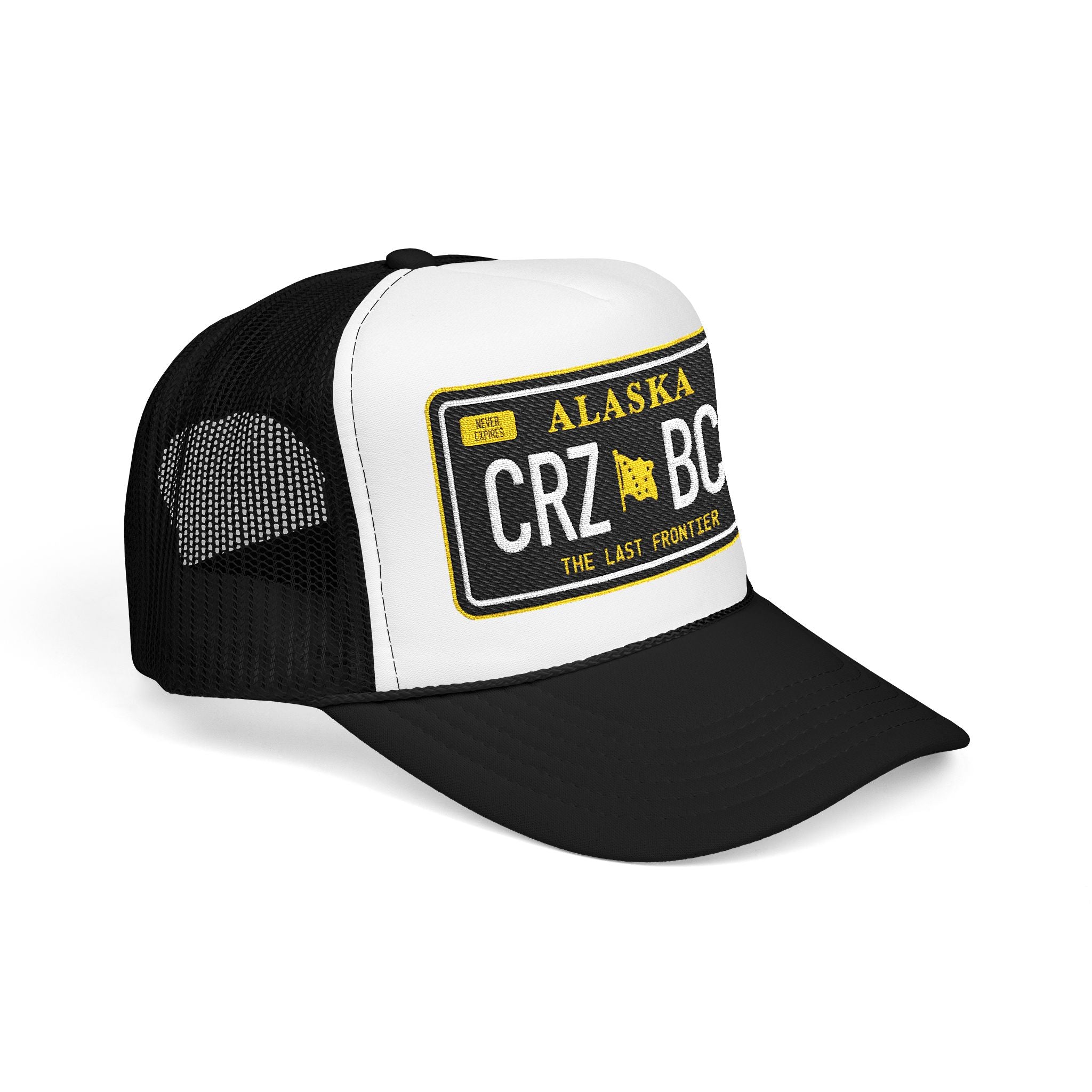Crazy Bitch - Black Plate - Foam Trucker Hat w/ Embroidered Patch - BitchGear™