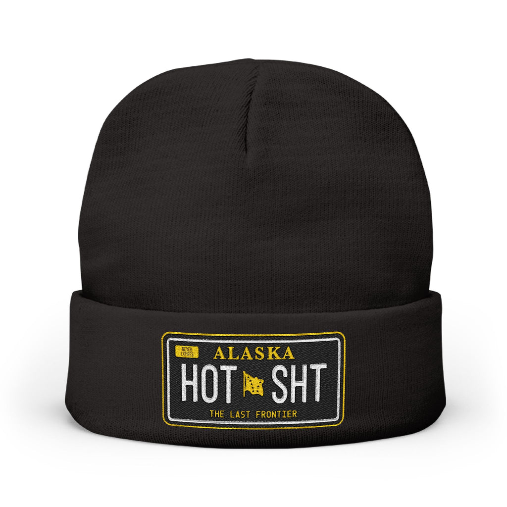 Hot Shit - Plate (Black) Embroidered Knit Beanie