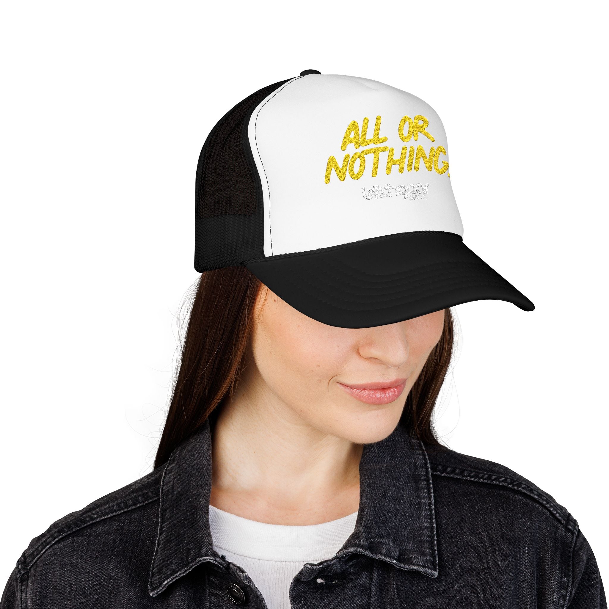 All Or Nothing™ Foam Trucker Hat w/ Embroidered Patch